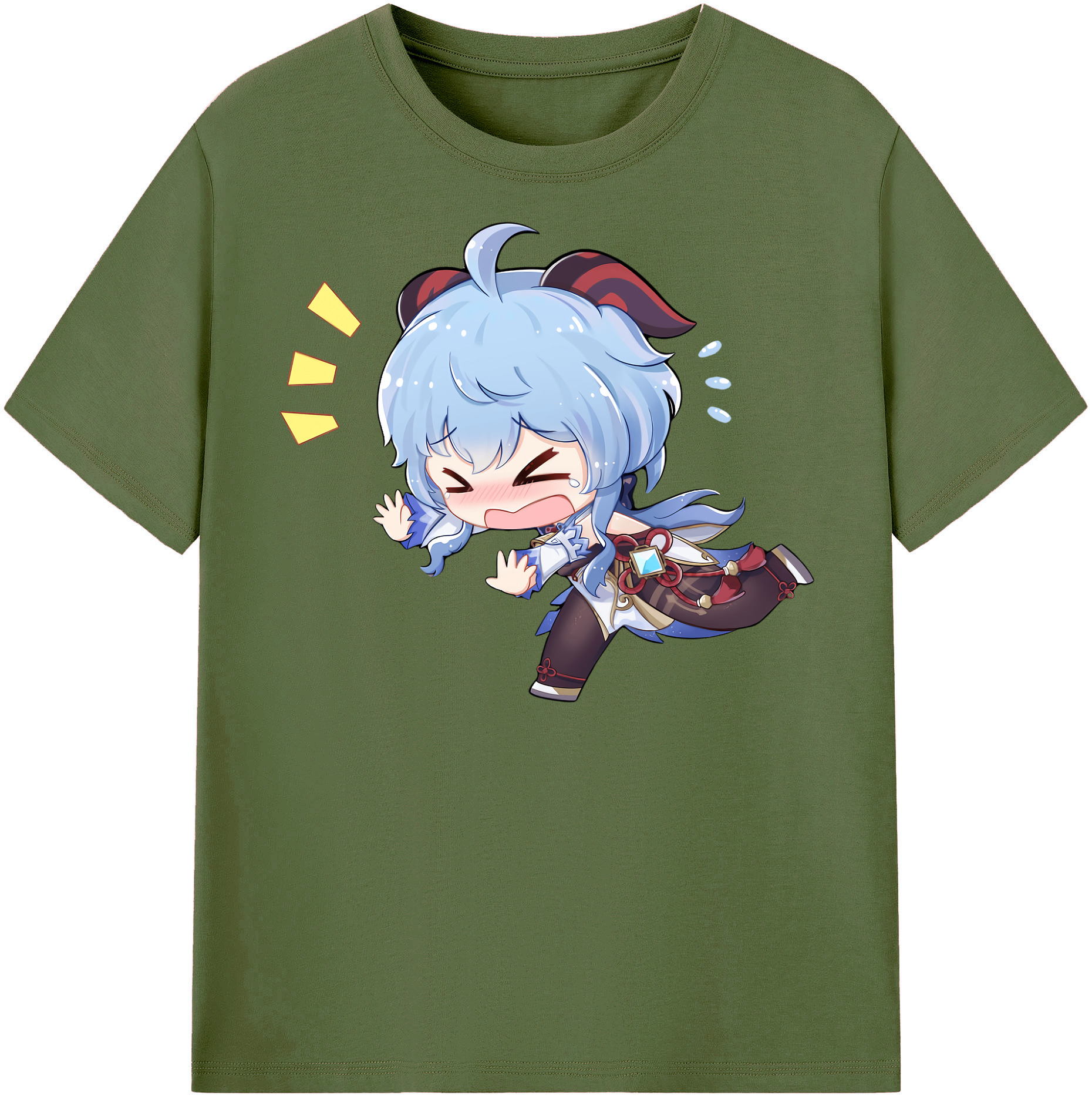 げんし神 甘雨 かんう genshin Ganyu 綿100％半袖Tシャツ（フロントプリント）